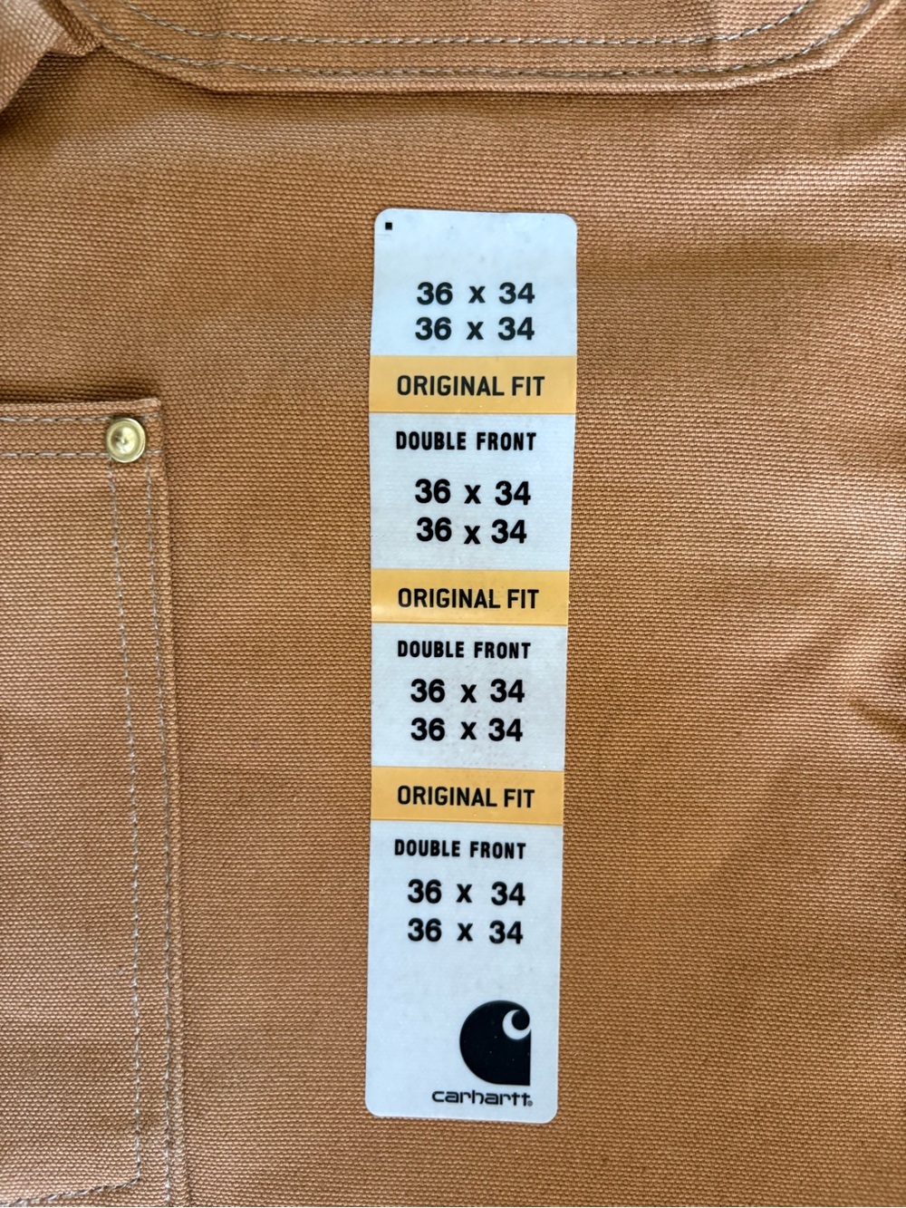 Carhartt Tan Canvas Work Pants with Signature Patch - Picture 3 of 4